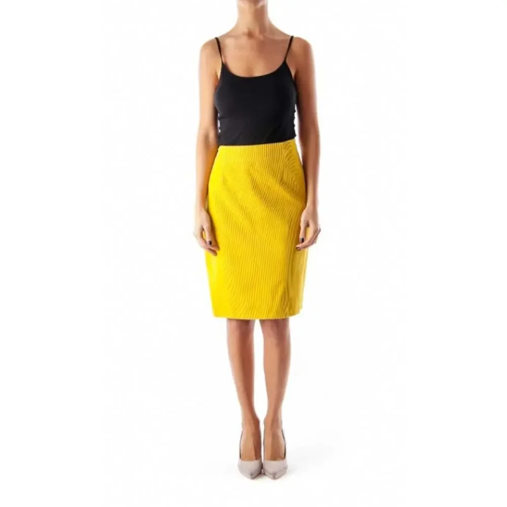 Anthropologie Maeve Yellow Corduroy Mini‎ Skirt Size 4 NWOT